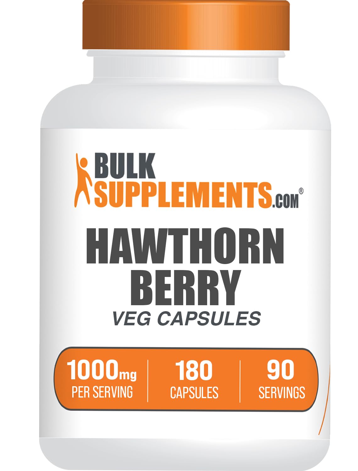 Hawthorn Berry Capsules 1000mg - Gluten Free | BulkSupplements 180 Count