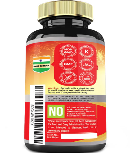 Hawthorn Berry Extract Capsules – 120 Vegan (4 Months) with Beet Root, Ashwagandha & Turmeric