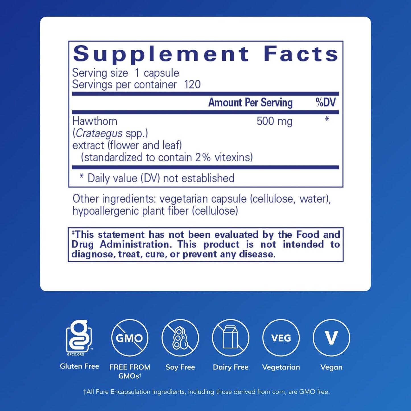 Pure Encapsulations Hawthorn Extract – Hypoallergenic Cardiovascular Support | 120 Capsules