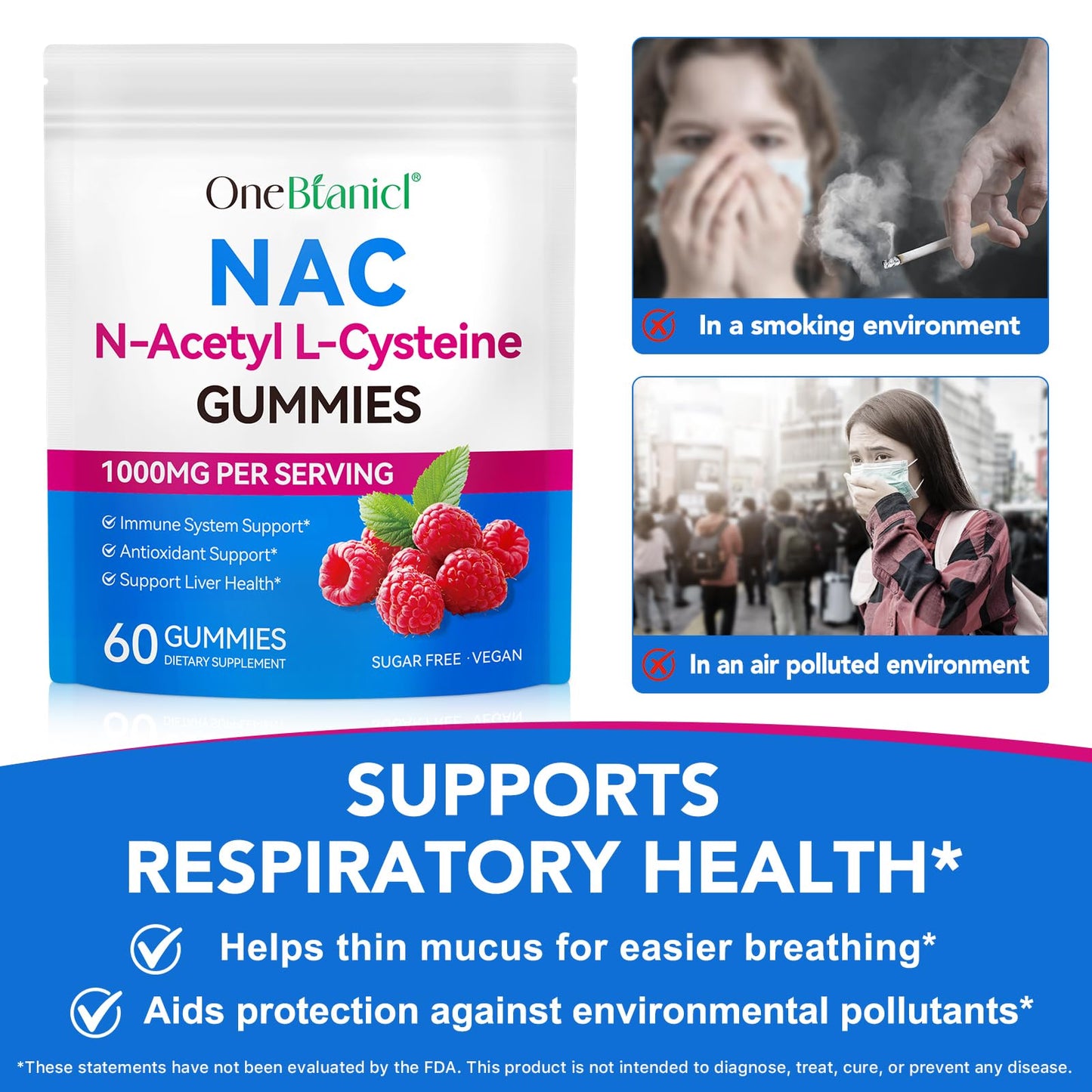 HBIKCLYC NAC Gummies | NAC Supplement for Immune Support | Sugar-Free, Non-GMO | 60 Count