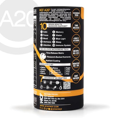 HCF A20 Microbead Brain Health Supplement | 20 Nootropics & 7 Advances