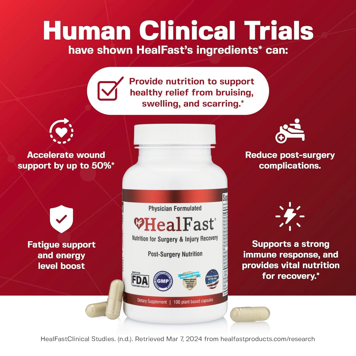 HealFast Post-Surgery Recovery Supplement – Supports Healing, Scar & Bruising | BBL Post-Op