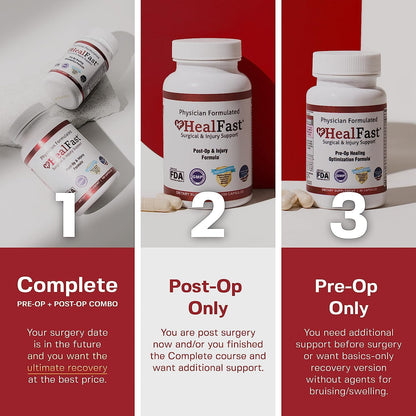 HealFast Complete Surgery Recovery Supplement – Pre & Post Op Support for Wounds, Scars & Bruising