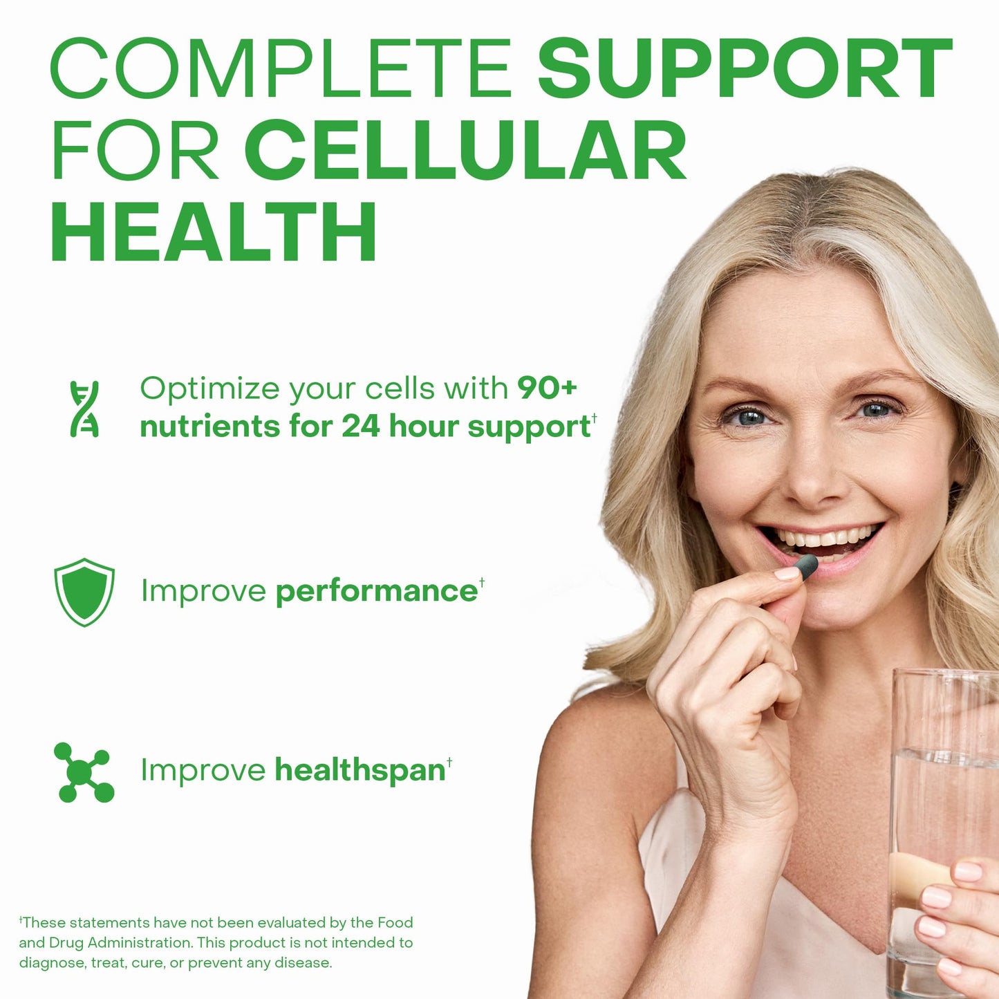 HealhtyCell AM/PM Healthspan System - 90+ Vitamins, Minerals, Protective Phytonutrients, Probiotics & Enzymes for Advanced Cellular Nutrition - 60 AM Tablets & 60 PM Tablets