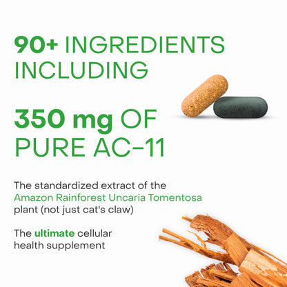 HealhtyCell AM/PM Healthspan System - 90+ Vitamins, Minerals, Protective Phytonutrients, Probiotics & Enzymes for Advanced Cellular Nutrition - 60 AM Tablets & 60 PM Tablets