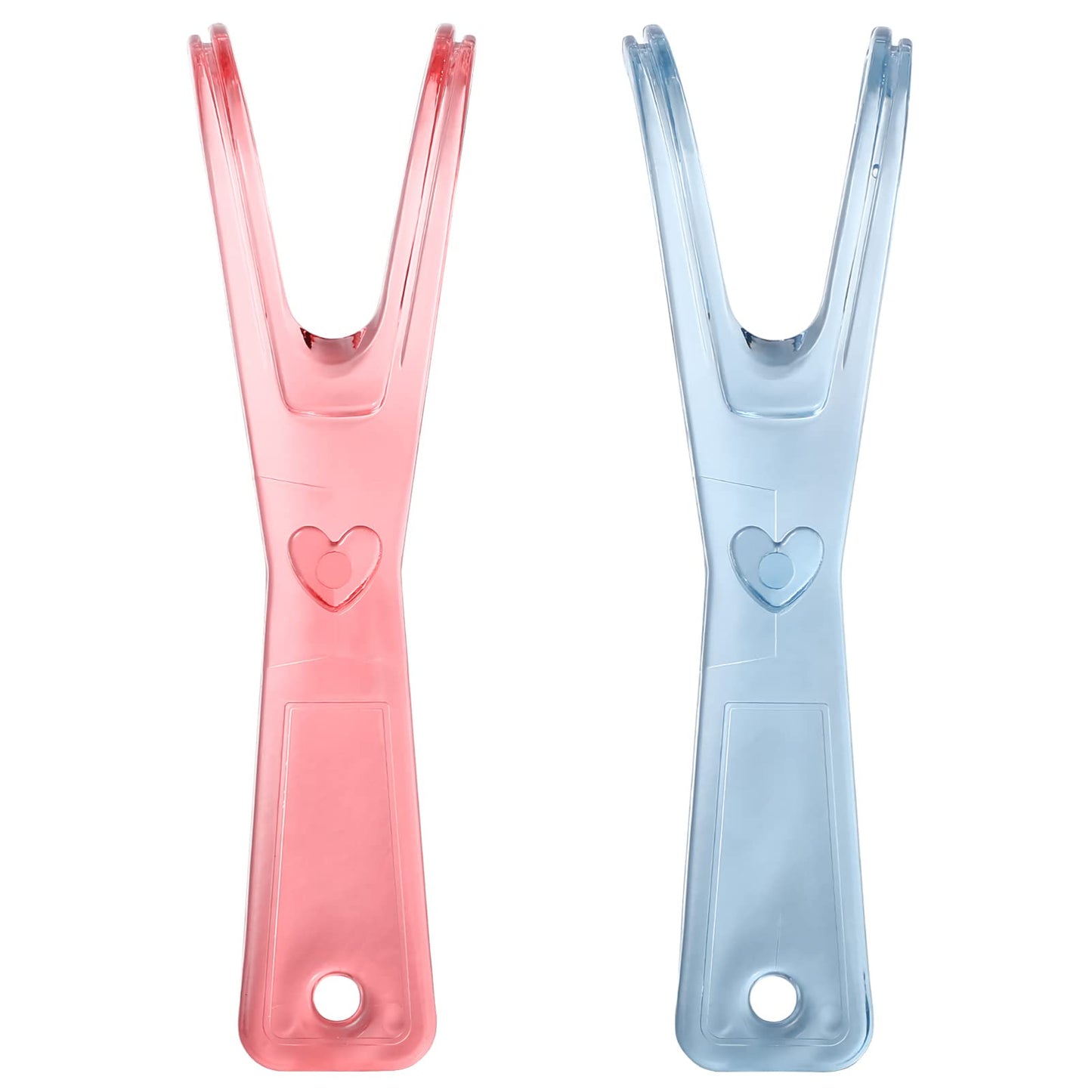 Healifty Dental Floss Holder - 2 Pack Reusable Floss Handles (Pink/Blue)