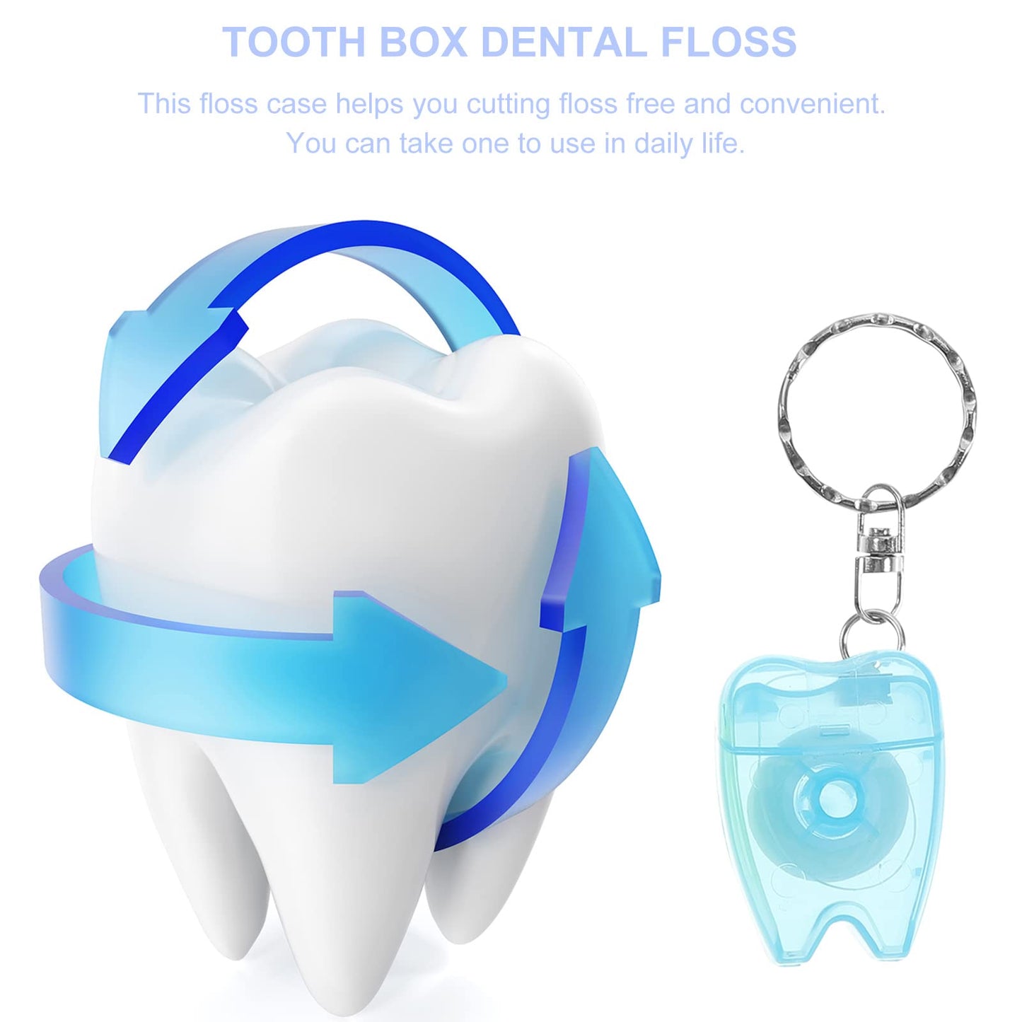 Healifty Dental Floss Mini Box with Keychain - 5 Pcs | Travel Floss Picks