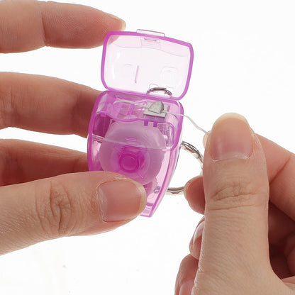 Healifty Dental Floss Mini Box with Keychain - 5 Pcs | Travel Floss Picks