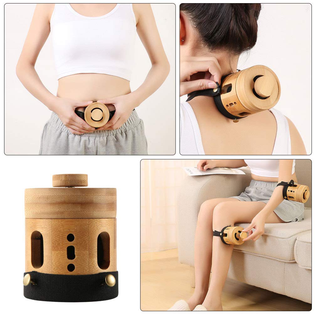 Healifty Adjustable Temperature Moxibustion Jar Smokeless Moxa Cone Burner for Leg Arm Back Pain Relief with Heat-Resistant Design
