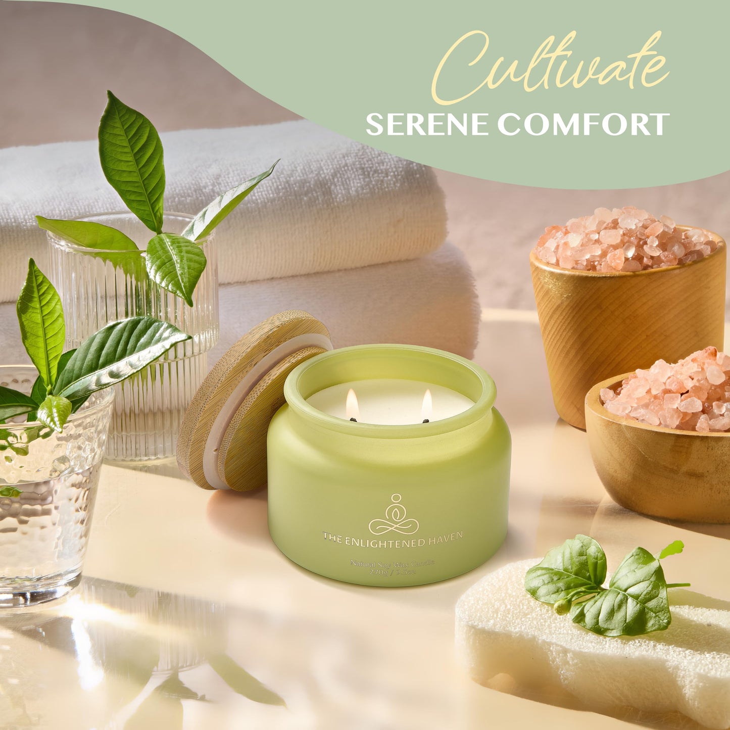 Healing 2-Wick Soy Candle – Eucalyptus & Peppermint | 9.5 oz