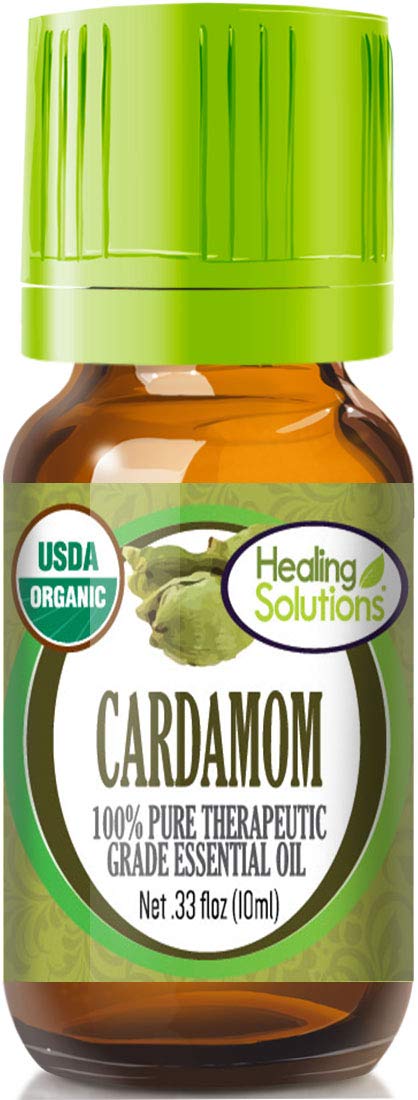 Healing Solutions Cardamom Essential Oil 0.33 oz – Organic, Pure & Undiluted