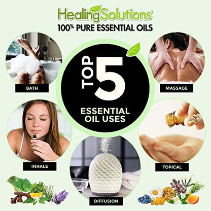Healing Solutions Lavender Essential Oil 1 oz – Organic, Pure & Undiluted for Skin & Hair