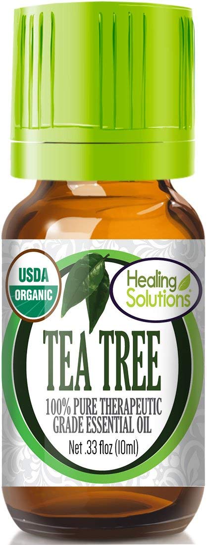 Healing Solutions Tea Tree Essential Oil 0.33 oz (10 ml) – Organic, Pure, Therapeutic Grade