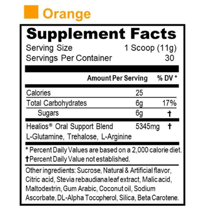 Healios Orange Flavor Glutamine Powder for Oral Health – 11.64 oz
