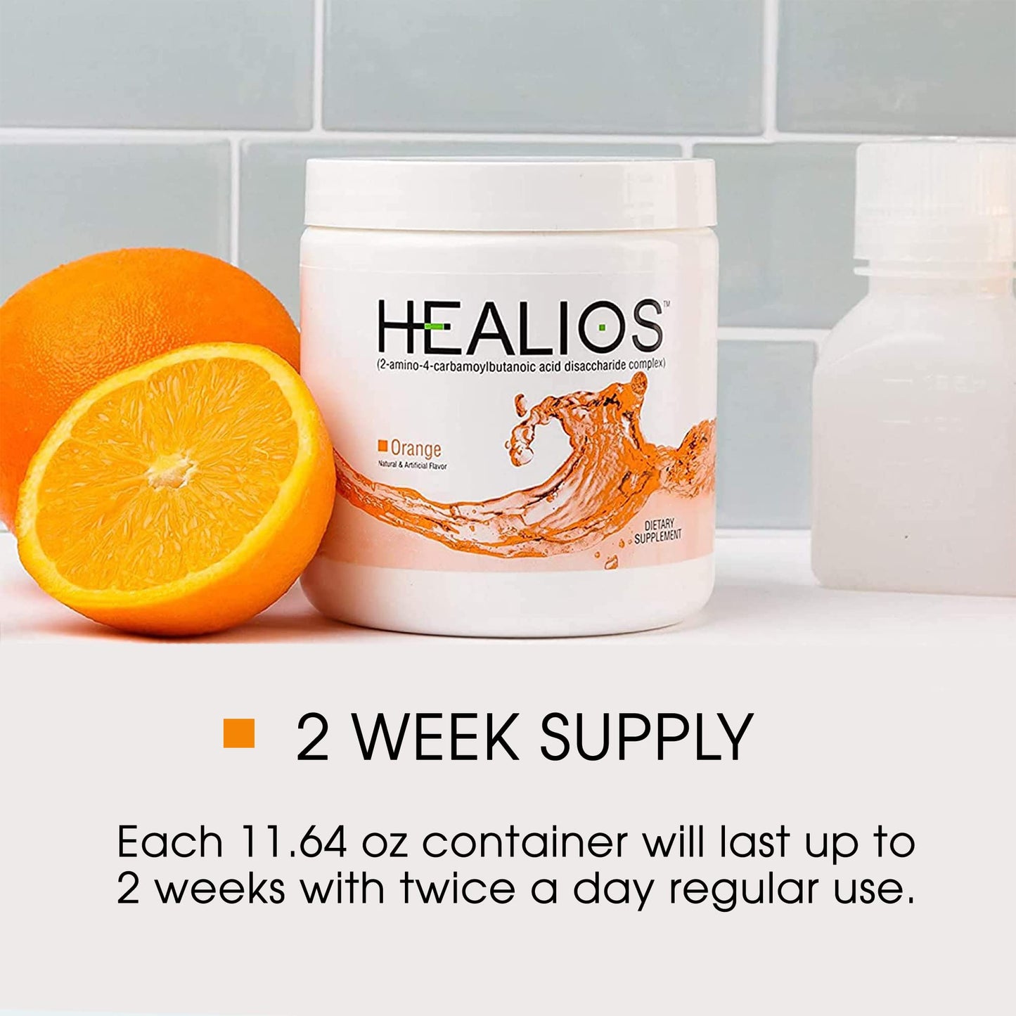 Healios Orange Flavor Glutamine Powder for Oral Health – 11.64 oz