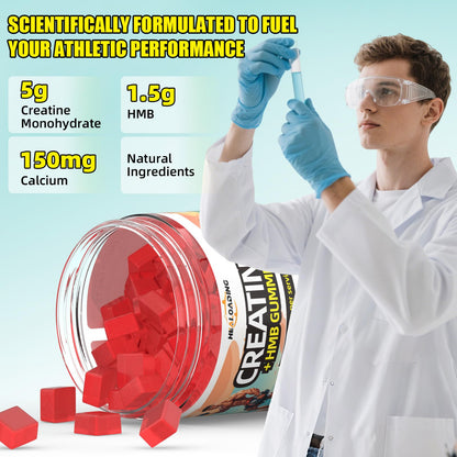 HEALOADING Creatine Monohydrate Gummies with HMB for Men – Strength, Recovery & Muscle Support