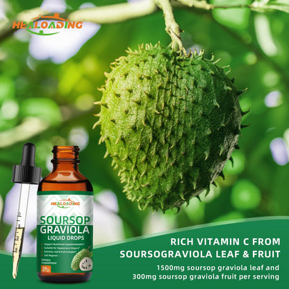 HEALOADING Soursop Bitters Drops - Organic Graviola Soursop Extract for Immune & Cell Support