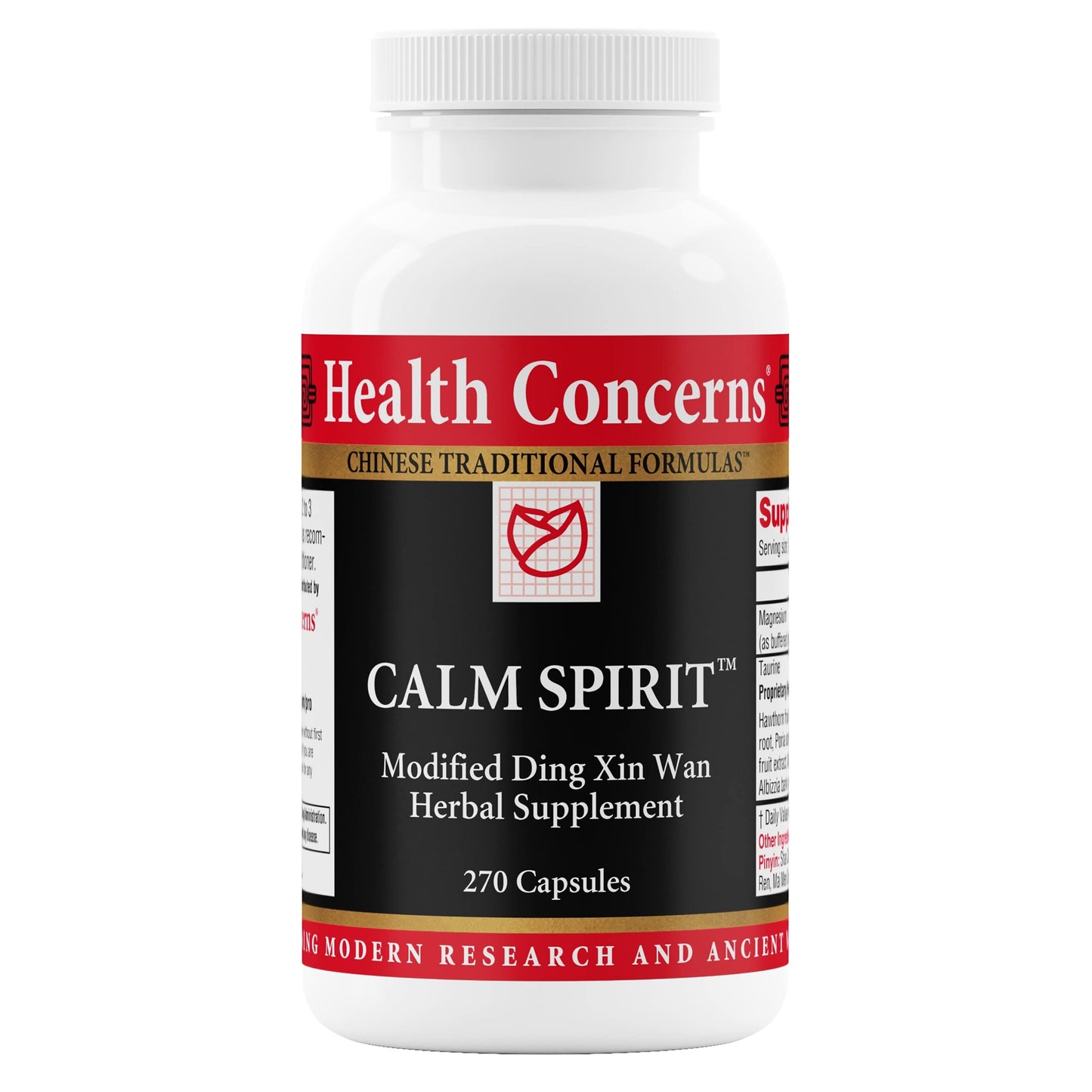 Health Concerns Calm Spirit – Stress Relief Supplement with Chinese Herbal Blend, Magnesium Glycinate & Taurine | 270 Capsules