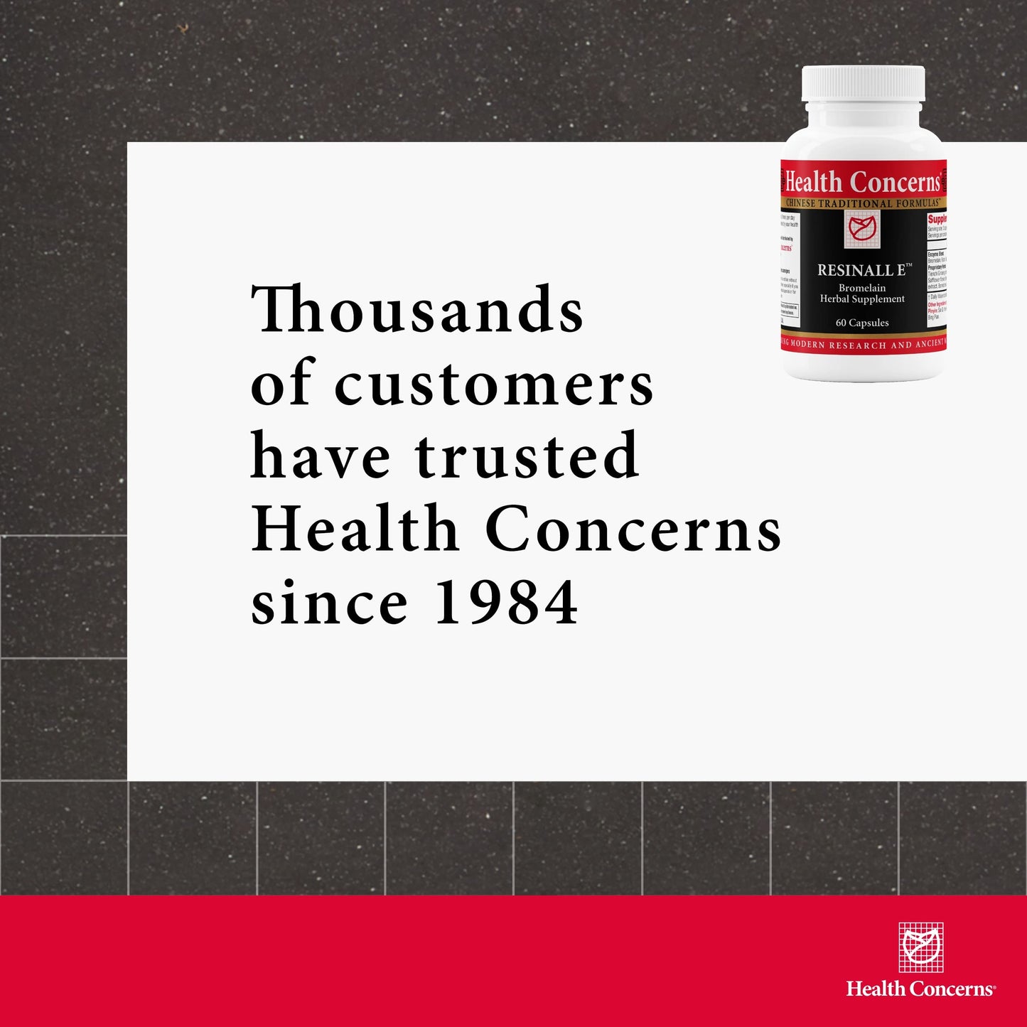 Health Concerns Resinall E Bromelain & Herbal Injury Recovery - 60 Capsules