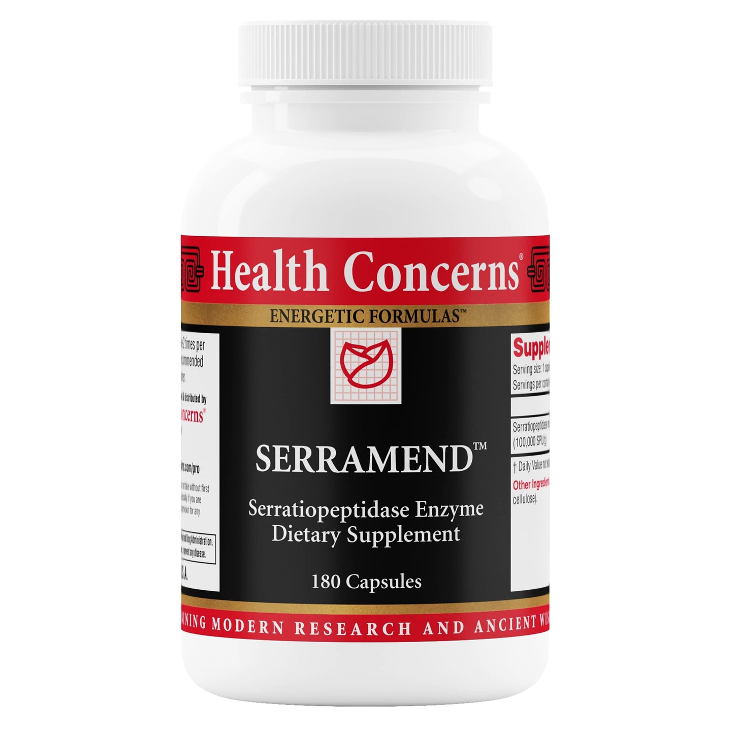 Health Concerns Serramend – Immune Defense Support Supplement – Serrapeptase Proteolytic Enzyme – Blood Circulation – Chinese Herbal Supplement for Men & Women – 180 Capsules