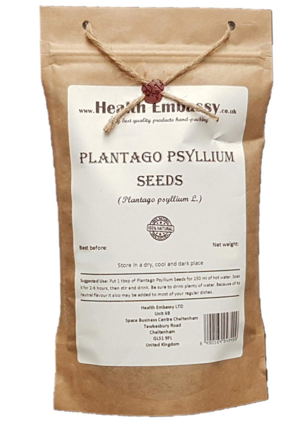 Health Embassy Plantago Psyllium Seeds 200g – 100% Natural, GMO-Free