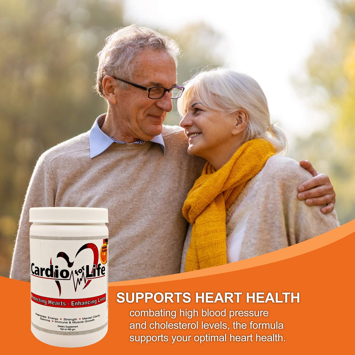 Health Guardian Cardio for Life L-Arginine Powder 16oz – Natural NO Support (Orange)