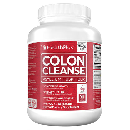 Health Plus Colon Cleanse Digestive Support - All-Natural Daily Fiber for Regularity & Bloating Reduction | Heart Health | 48 oz, 194 Servings