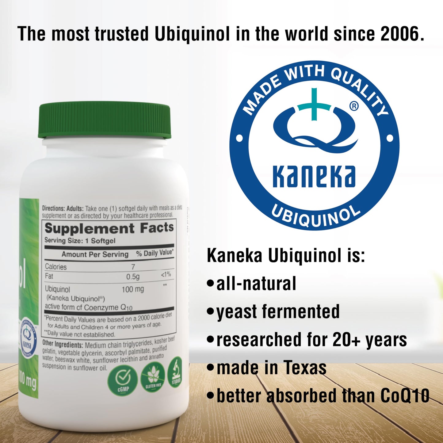 Health Thru Nutrition Ubiquinol 100mg - Kaneka QH, 120 Softgels, 3rd-Party Tested, Enhanced Bioavailability, Non-GMO
