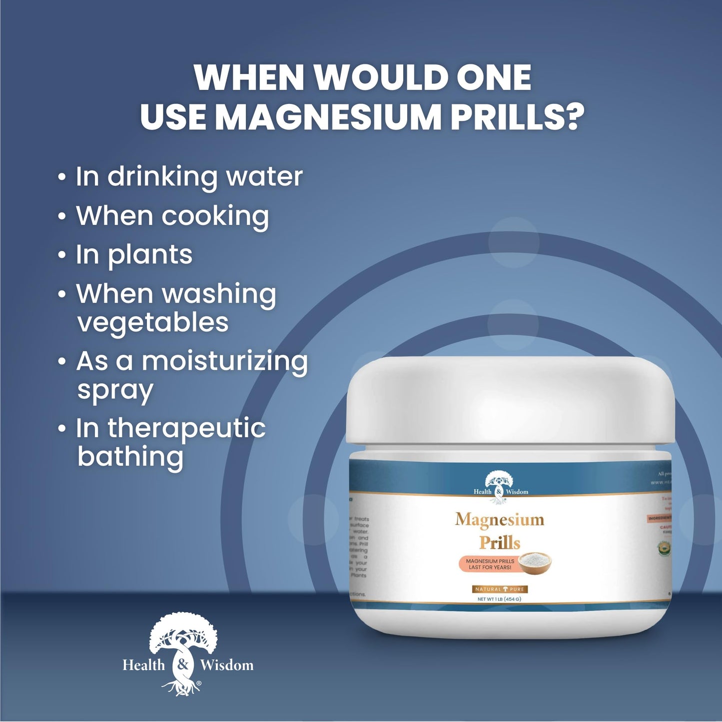 Health and Wisdom Magnesium Prills – Structured Water Laundry Beads, 16 oz