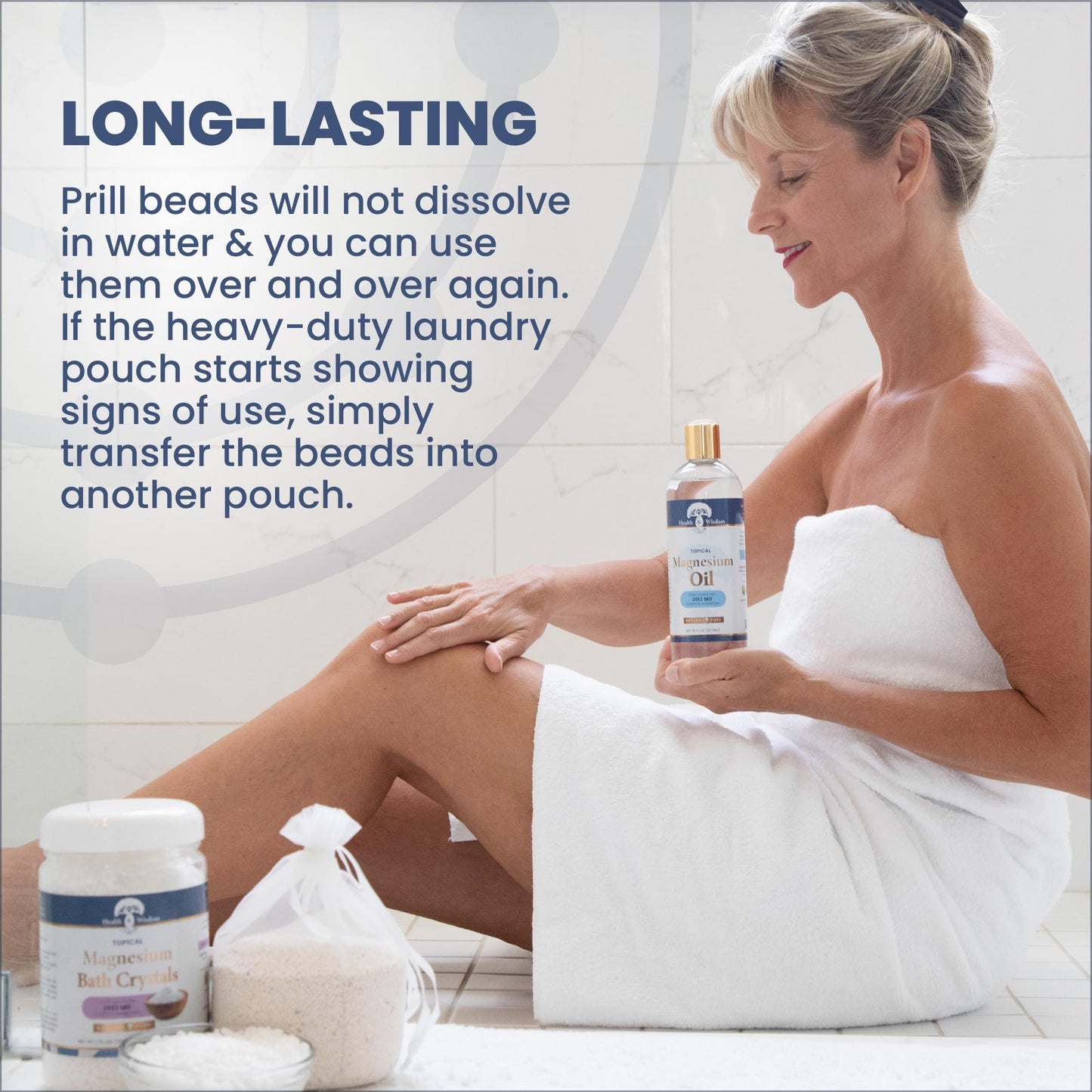 Health and Wisdom Magnesium Prills – Structured Water Laundry Beads, 16 oz