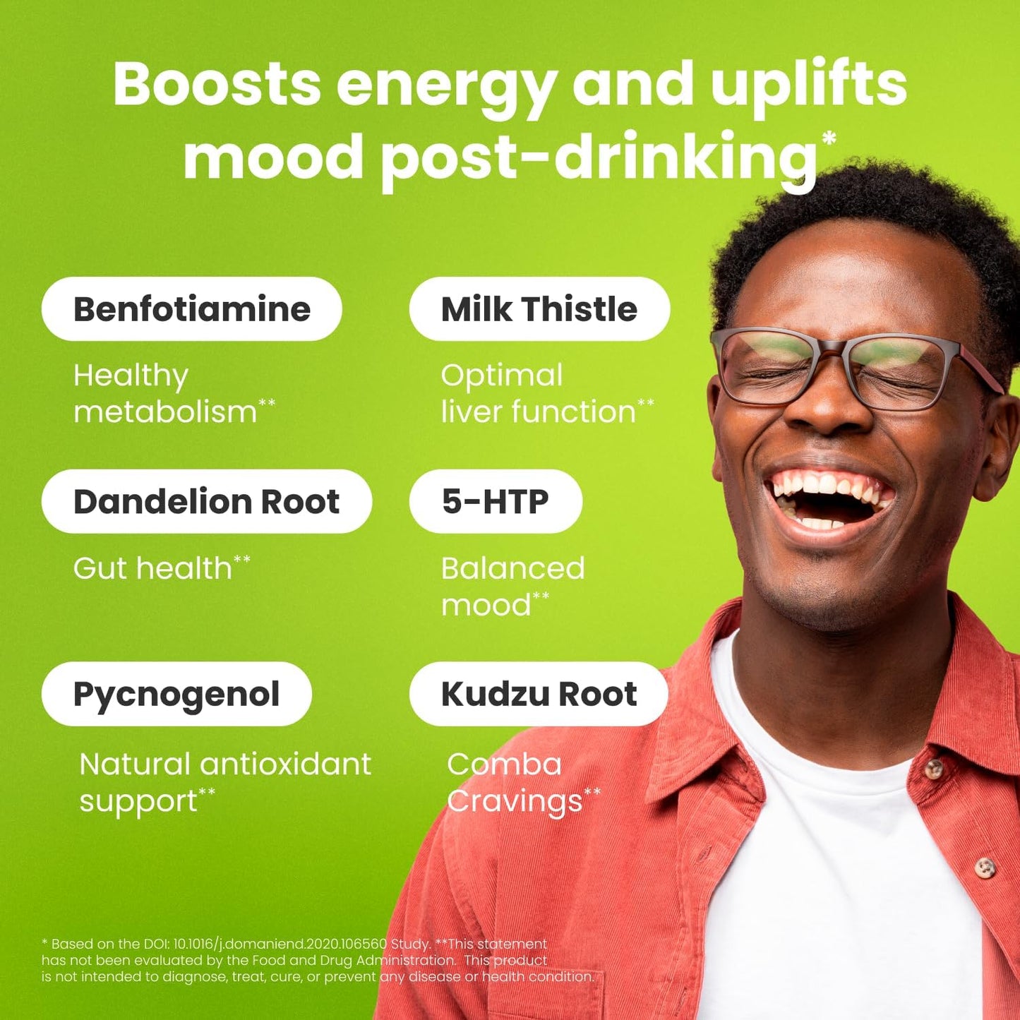 HealthBiotics NoMoreDrinks — Anti Alcohol Craving Supplement, Liver Detox & Energy Support (120 Capsules)