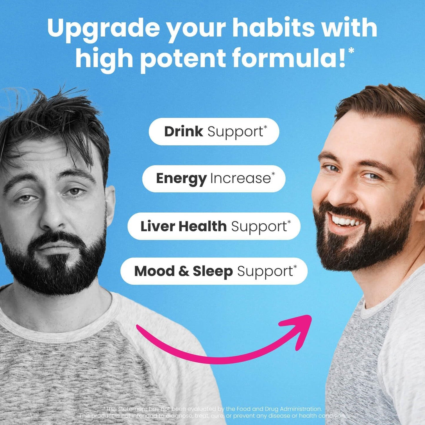 HealthBiotics NoMoreDrinks — Anti Alcohol Craving Supplement, Liver Detox & Energy Support (120 Capsules)