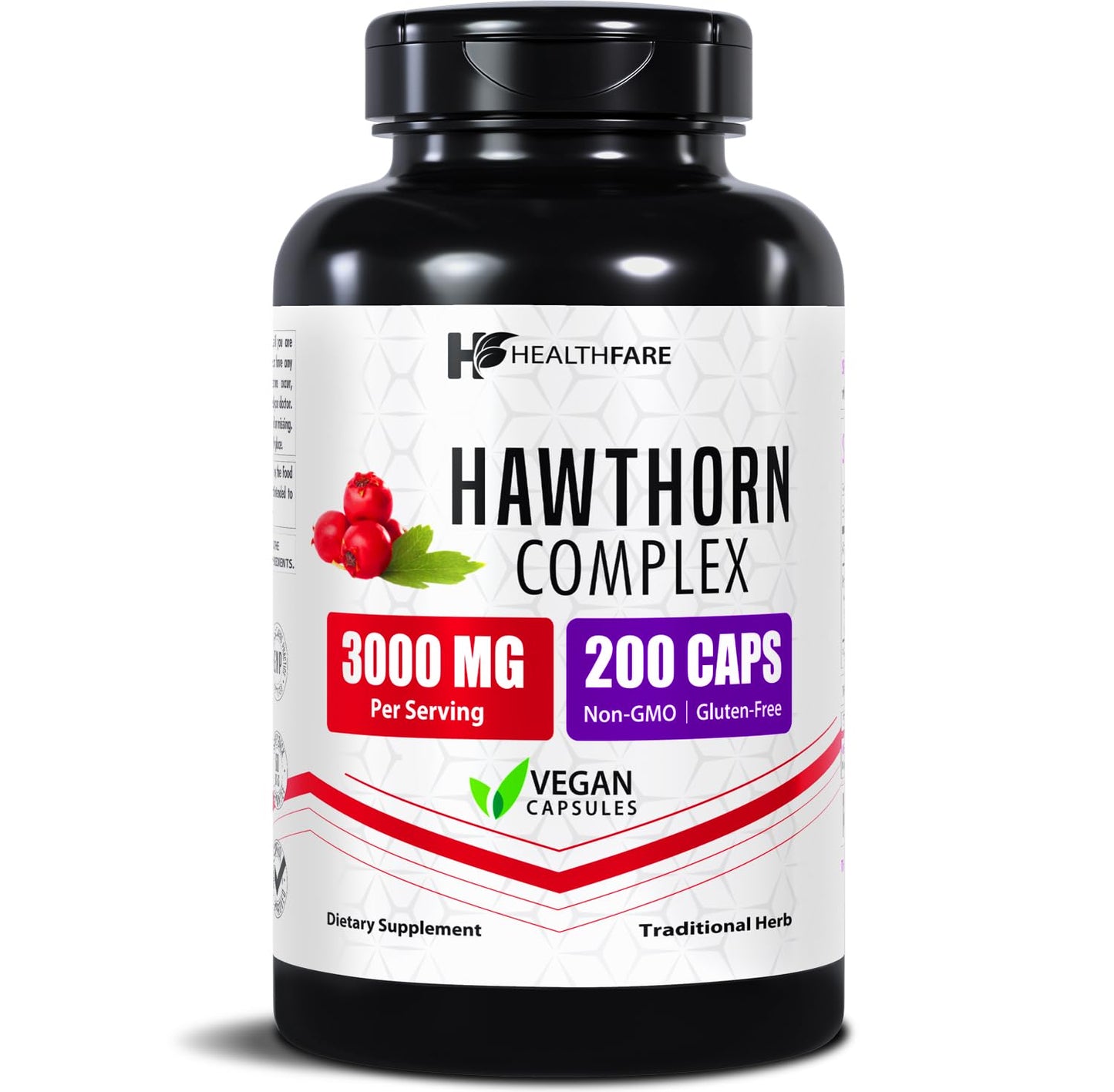 HealthFare Hawthorn Berry 3000mg – Heart & Circulatory Support | Vegan, Made in USA