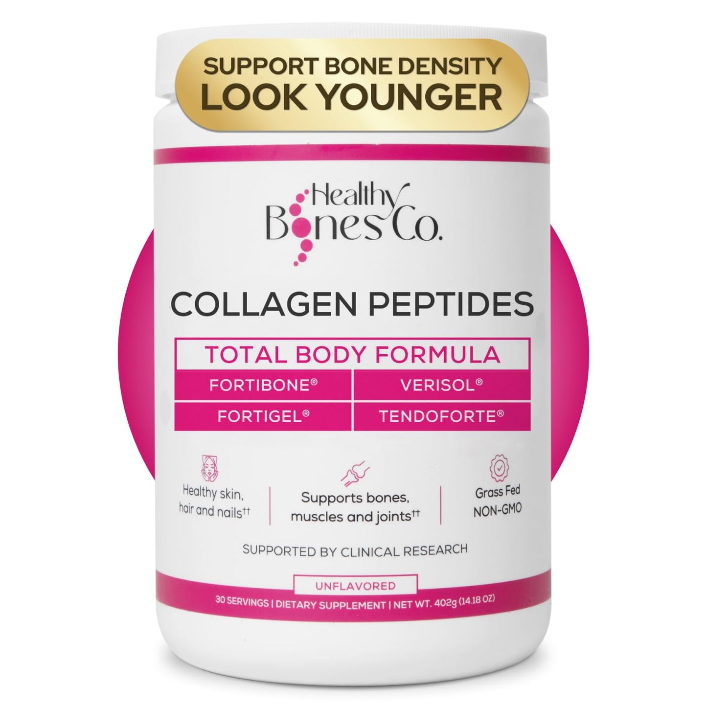 Healthy Bones Co. FORTIBONE Premium Bone Health Collagen Peptides