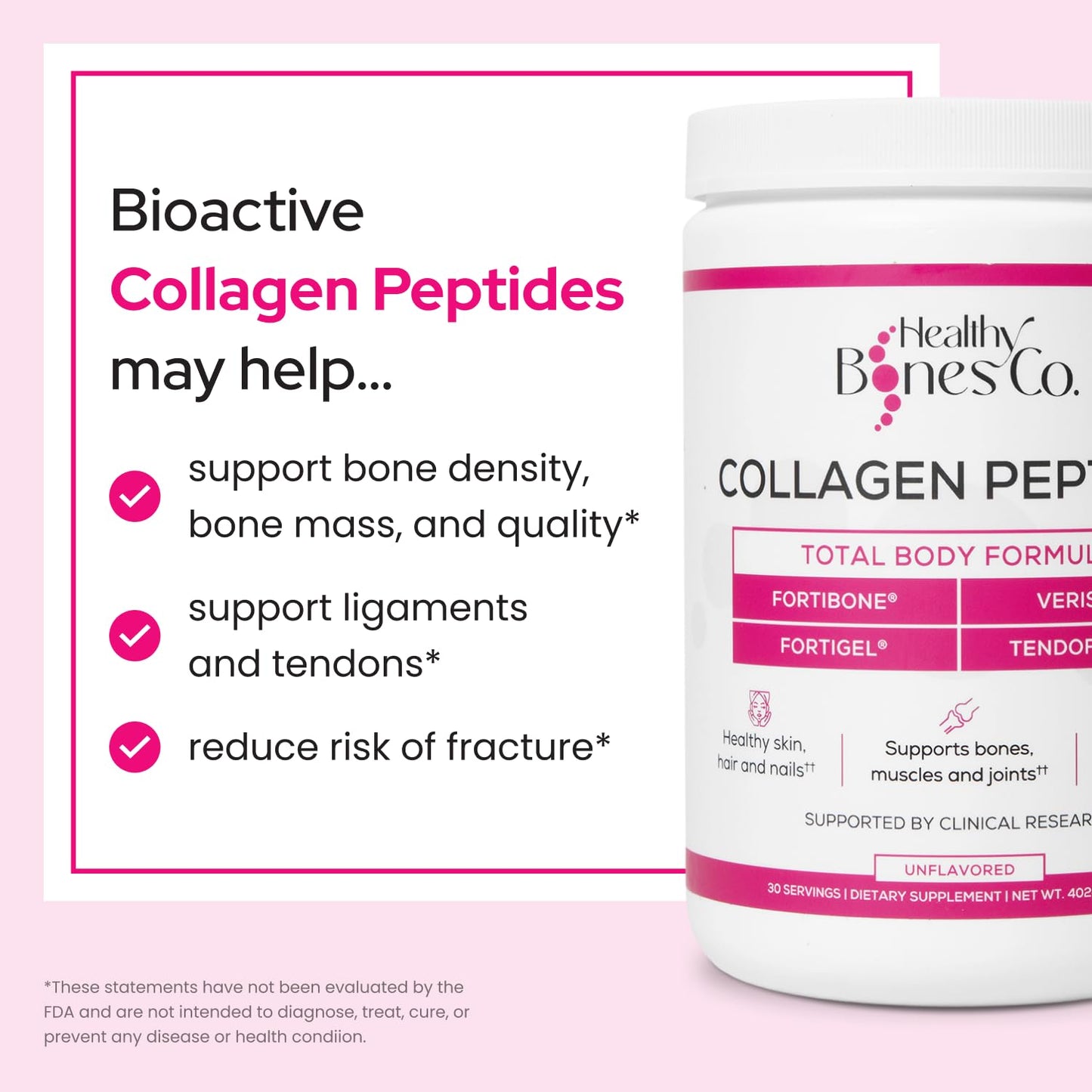 Healthy Bones Co. FORTIBONE Premium Bone Health Collagen Peptides