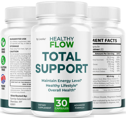 Healthy Flow Capsules | Official HealthyFlow Supplement – Premium All-Natural Ingredients, 30 Capsules