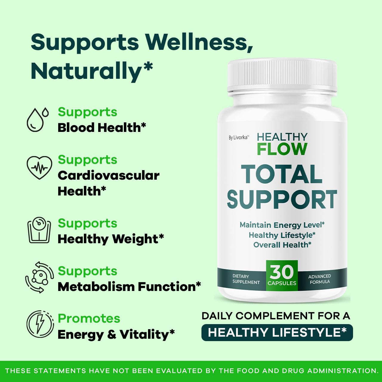 Healthy Flow Capsules | Official HealthyFlow Supplement – Premium All-Natural Ingredients, 30 Capsules