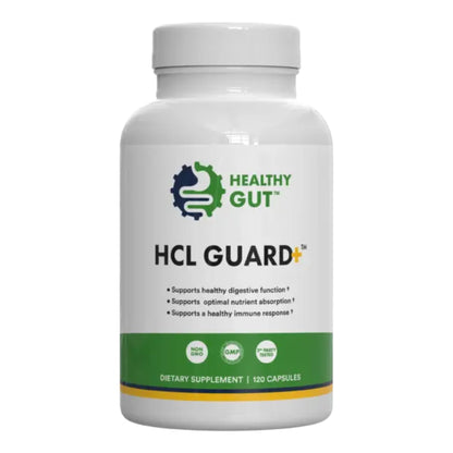 Healthy Gut HCL Guard+ | Supports Digestive Function with Betaine HCl, Ginger, DGL, Pepsin | 60 Servings
