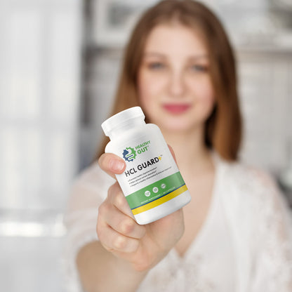 Healthy Gut HCL Guard+ | Supports Digestive Function with Betaine HCl, Ginger, DGL, Pepsin | 60 Servings