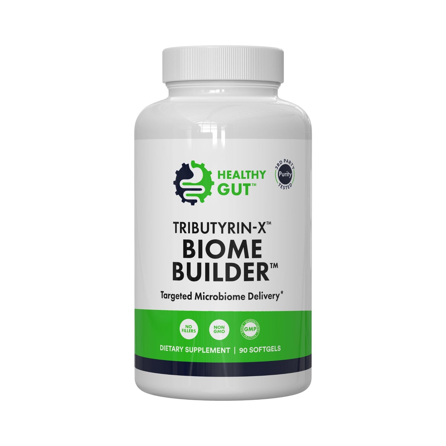 Healthy Gut Tributyrin-X | Most Bioavailable Butyrate Postbiotic for Gut Health & Leaky Gut Support | 99.9% Pure Odorless Softgels | 90 Softgels