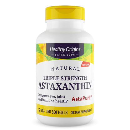 Healthy Origins Astaxanthin 12 mg – Astapure, Triple Strength, 150 Softgels