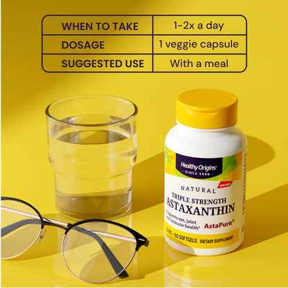 Healthy Origins Astaxanthin 12 mg – Astapure, Triple Strength, 150 Softgels
