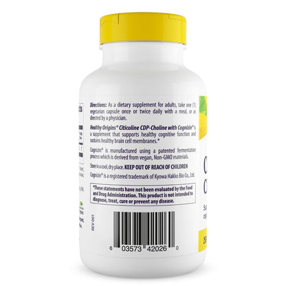 Healthy Origins Cognizin Citicoline 250 mg – Memory Support, CDP Choline (Non-GMO, Vegan, Gluten-Free) – 150 Veggie Capsules