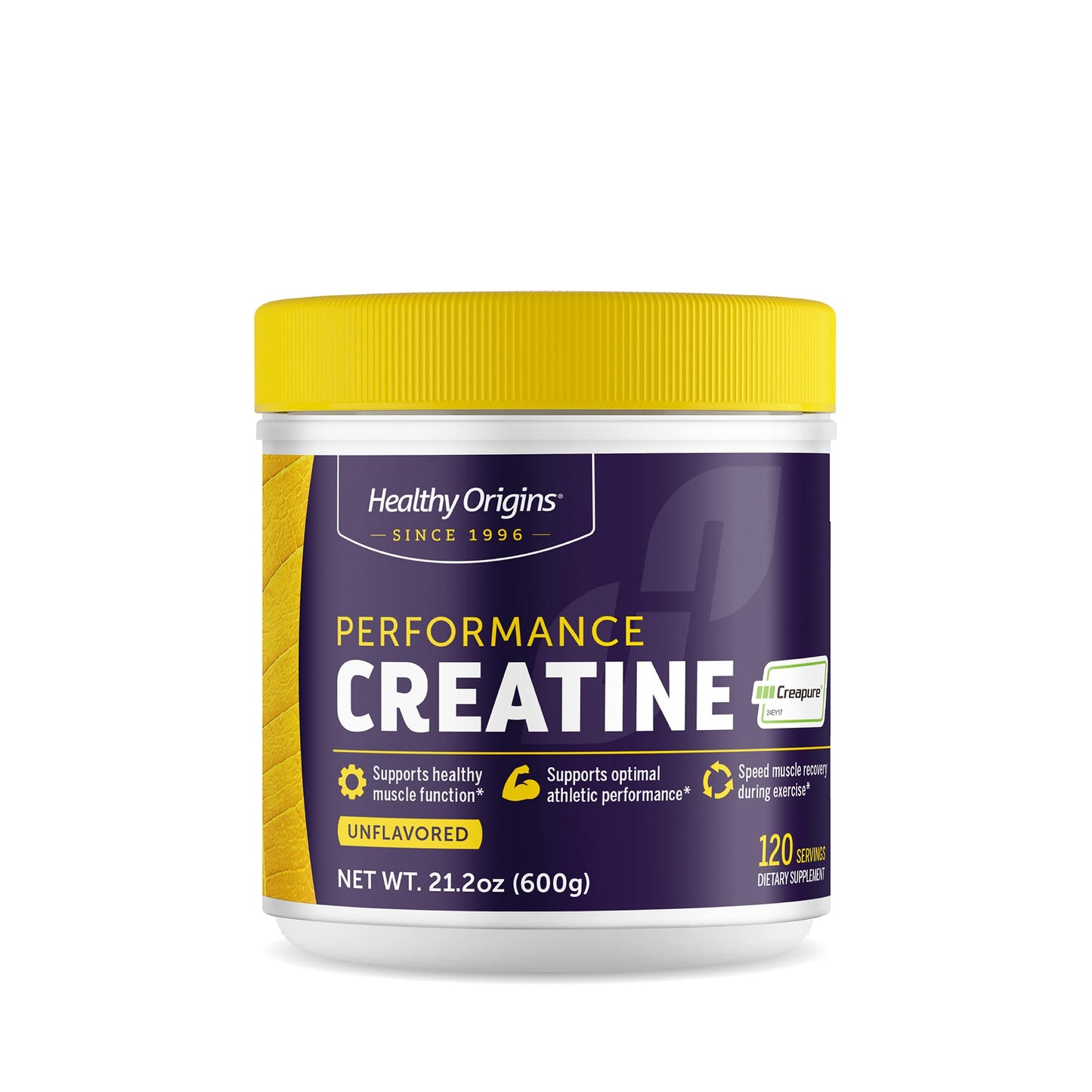 Healthy Origins Creatine with Creapure – Unflavored Micronized Powder (600 g, 120 Servings)