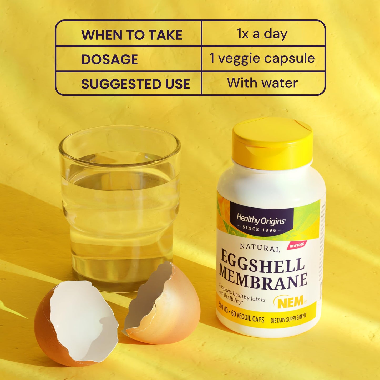 Healthy Origins Eggshell Membrane 500 mg – NEM Joint Support (30 Veggie Caps)
