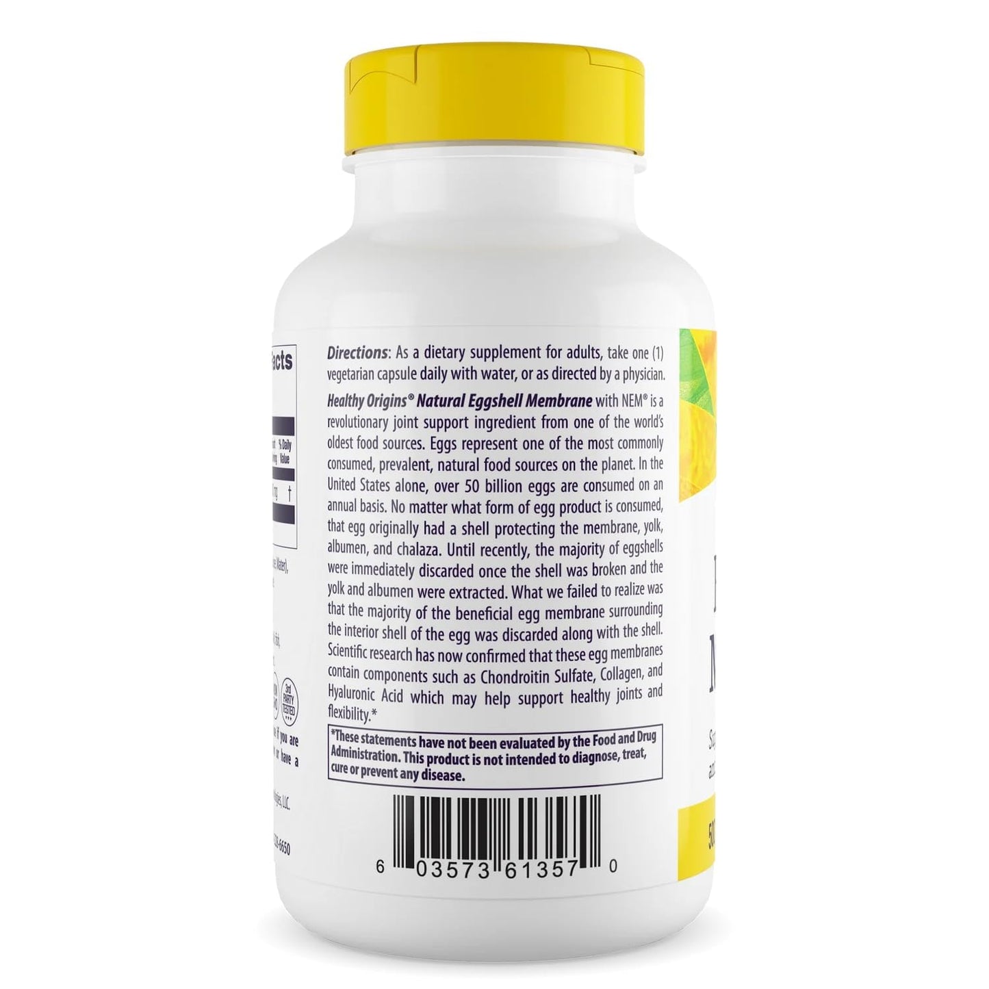 Healthy Origins Eggshell Membrane 500 mg (NEM) – Joint Support, Non-GMO, Gluten Free, 120 Veggie Caps