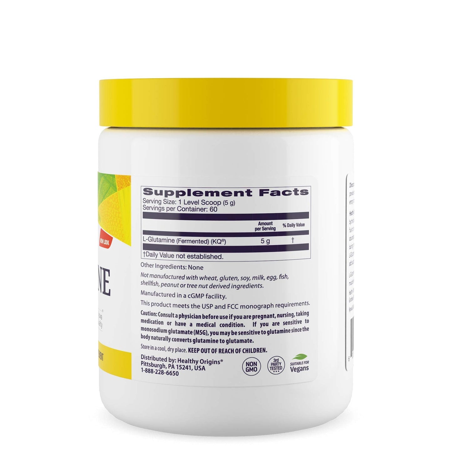 Healthy Origins L-Glutamine Powder - American-Made, Non-GMO, Gluten Free (10.6 oz)