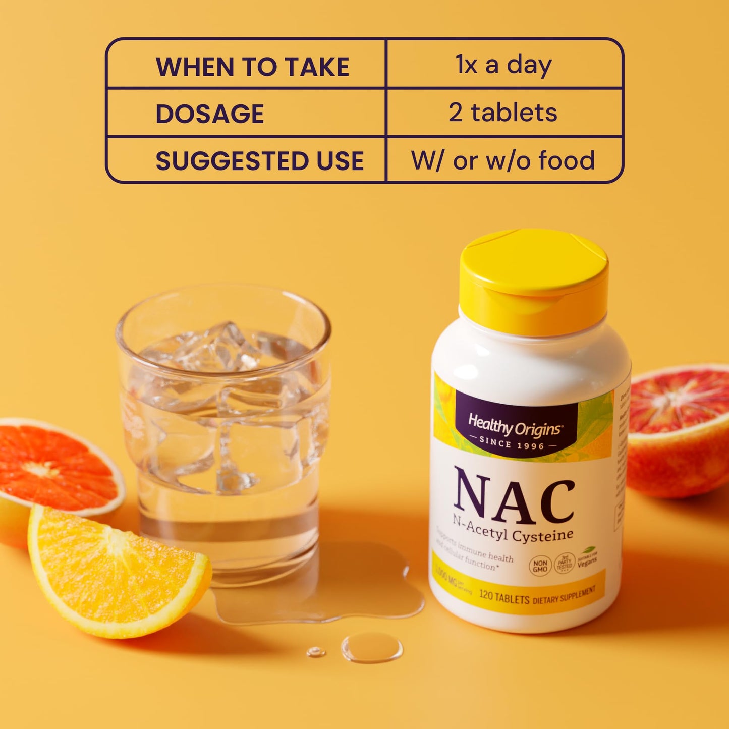 Healthy Origins NAC 1,000 mcg – Immune Health & Cellular Support | 120 Tablets