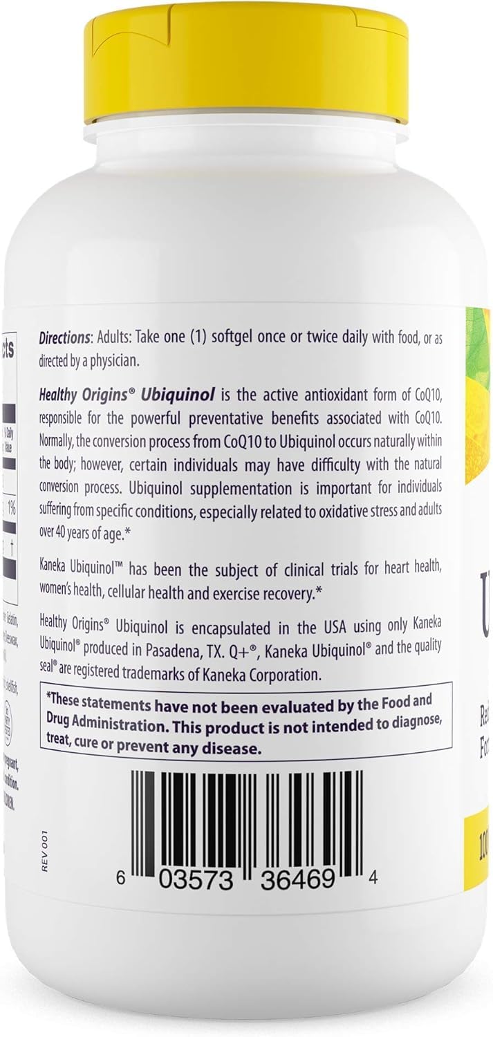 Healthy Origins Ubiquinol 100 mg – Kaneka QH, Non-GMO, Gluten Free, 150 Softgels