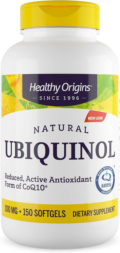 Healthy Origins Ubiquinol 100 mg – Kaneka QH, Non-GMO, Gluten Free, 150 Softgels